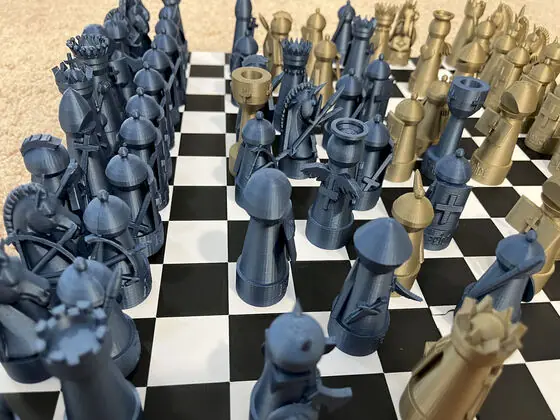 Knights, crossbows and towers — the deep-blue army in detail.