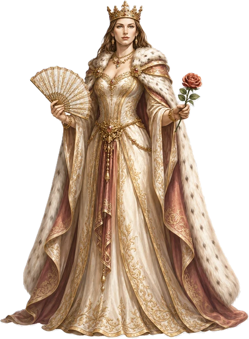 la Reine — portrait en pied